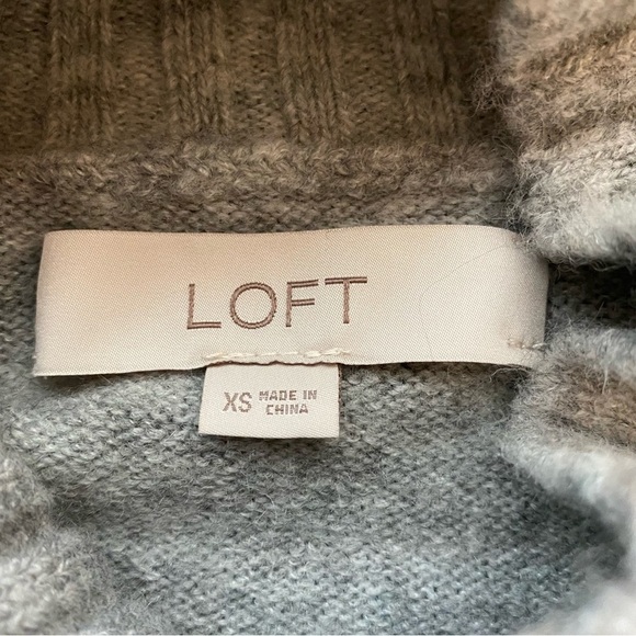 Loft Checkered Multicolored Geo Mock Neck Soft Knit Sweater Size XS - Picture 8 of 12